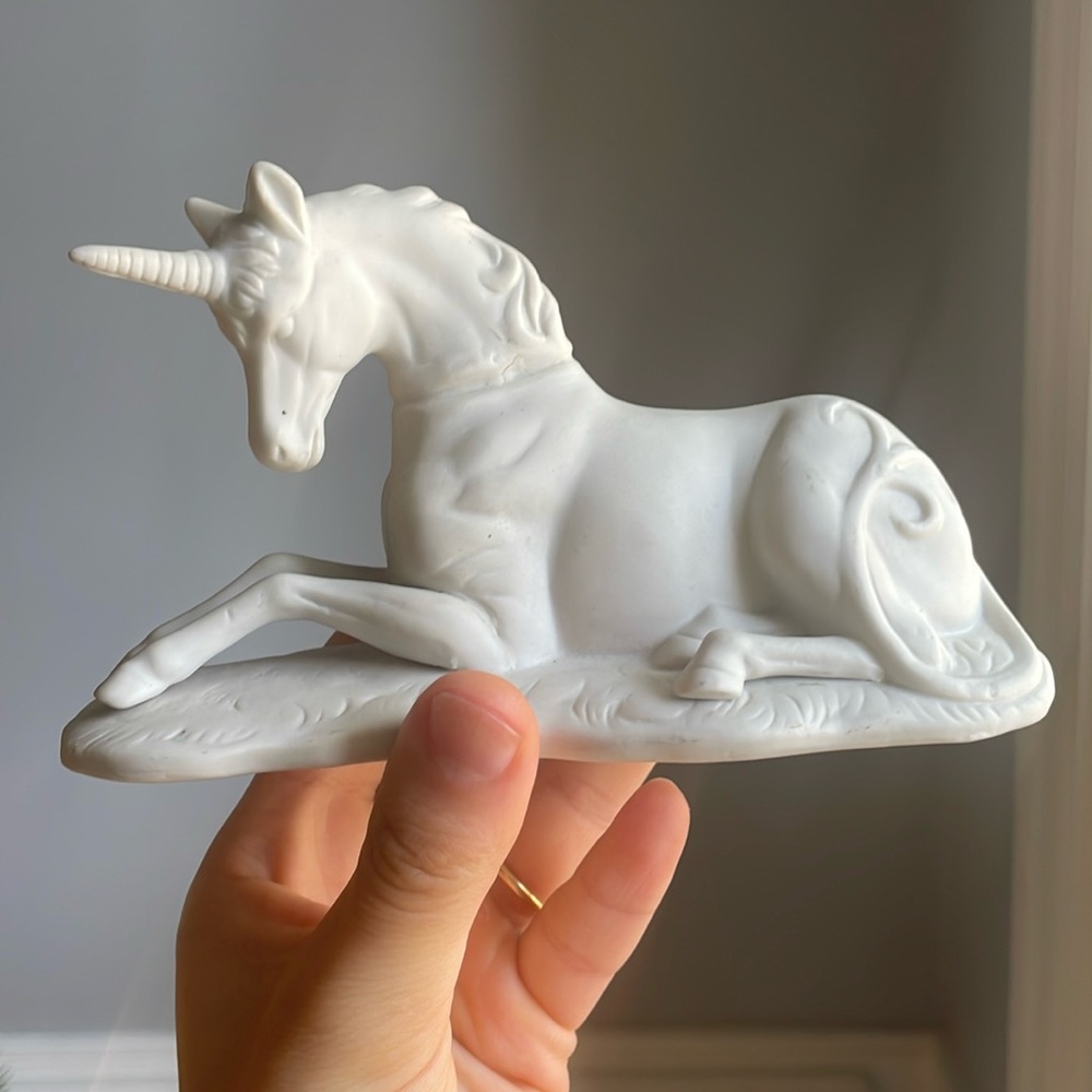 Ceramic Unicorn Figurine White